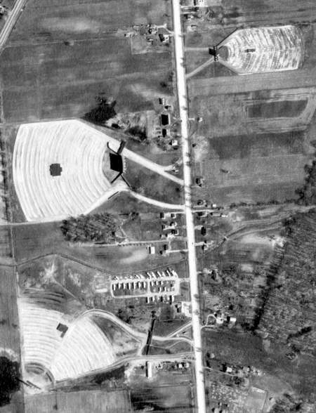 Bel-Aire Twin Drive In - Monroe Aerial 4-21-57